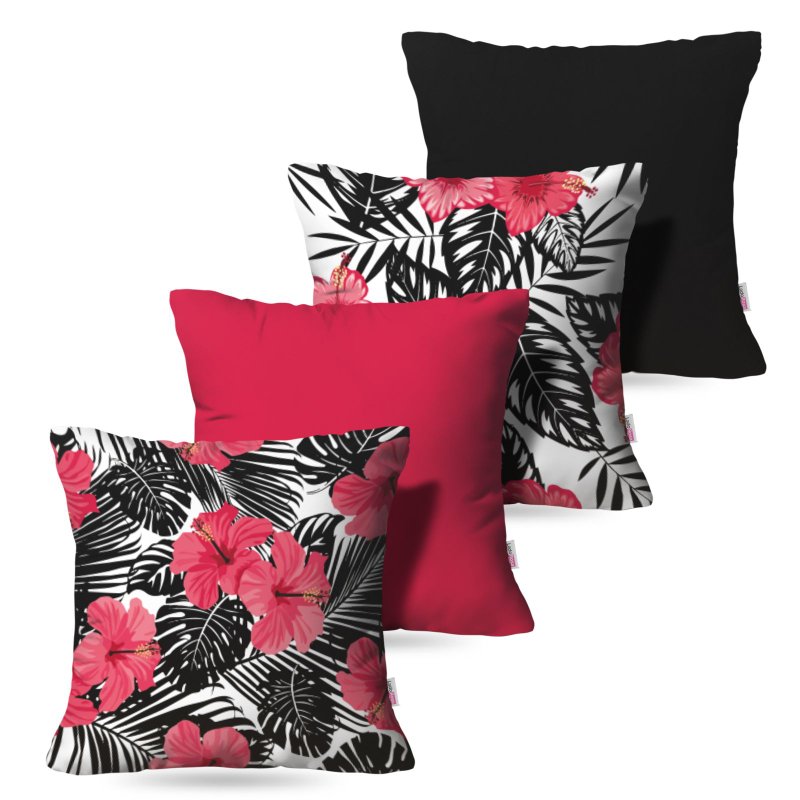 Kit: 4 Capas de Almofada Decorativas Fleur Red – 45×45 Kit: 4 Capas de Almofada Decorativas Fleur Red – 45×45
