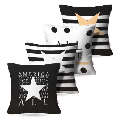 Kit: 4 Capas de Almofada Decorativas America – 45×45