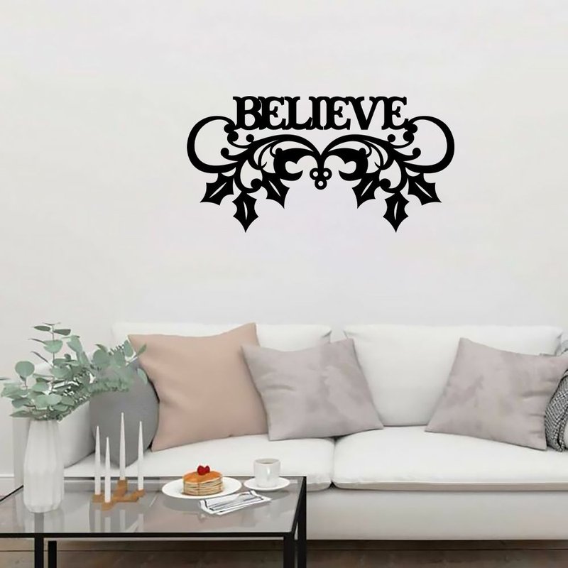 Quadro em MDF Laminado Natal Believe Quadro em MDF Laminado Natal Believe
