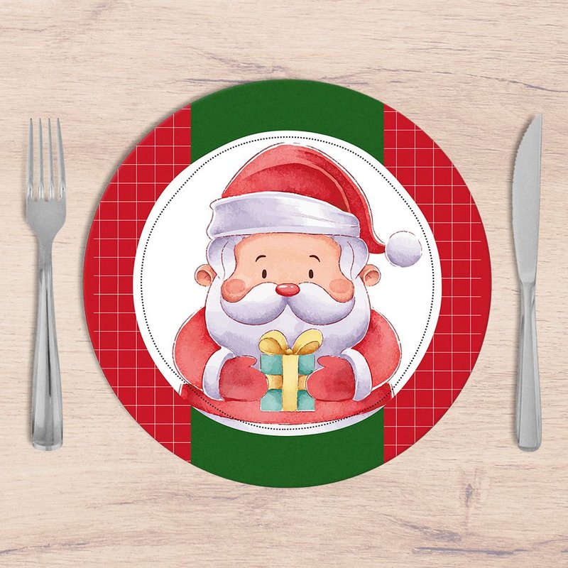 Kit: 4 Capas de SOUSPLAT Redondo Natal Paz Saude Amor - 35x35 Kit: 4 Capas de SOUSPLAT Redondo Natal Paz Saude Amor - 35x35