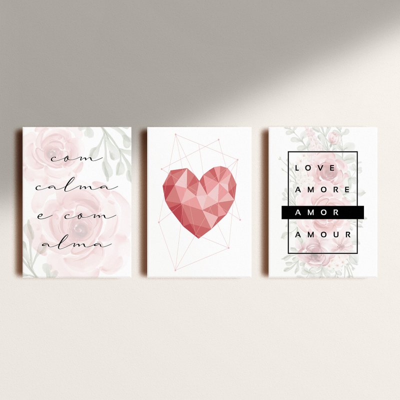 Kit: 3 Placas Decorativas Com Calma e Com Alma Kit: 3 Placas Decorativas Com Calma e Com Alma