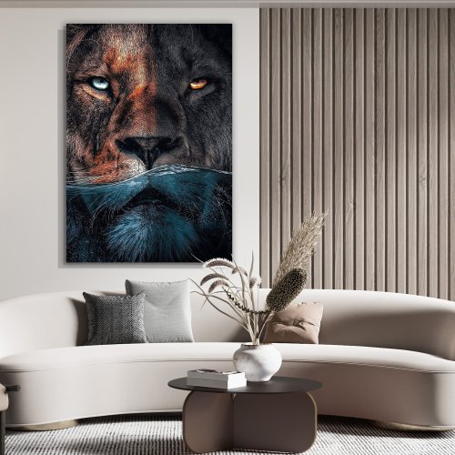 Tela Decorativa Grande Water Lion - 60cm x 90cm