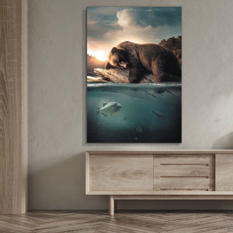 Tela Decorativa Grande Water Bear - 60cm x 90cm Tela Decorativa Grande Water Bear - 60cm x 90cm
