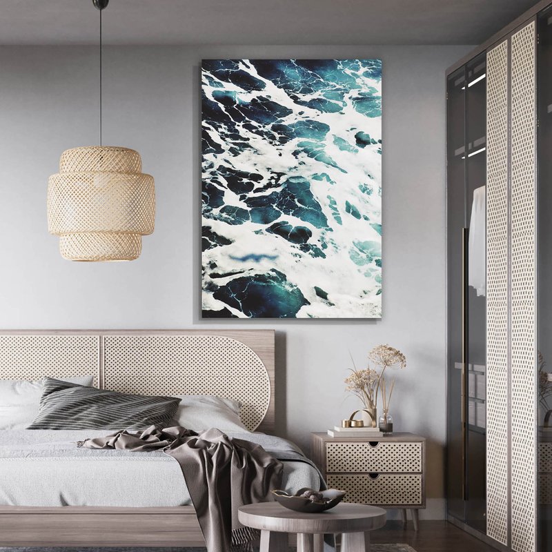 Tela Decorativa Grande White Wave - 60cm x 90cm Tela Decorativa Grande White Wave - 60cm x 90cm