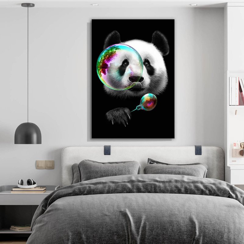 Tela Decorativa Grande Bubble Panda - 60cm x 90cm Tela Decorativa Grande Bubble Panda - 60cm x 90cm