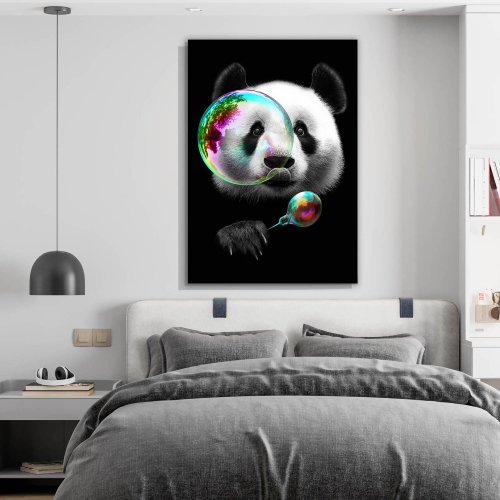 Tela Decorativa Grande Bubble Panda - 60cm x 90cm