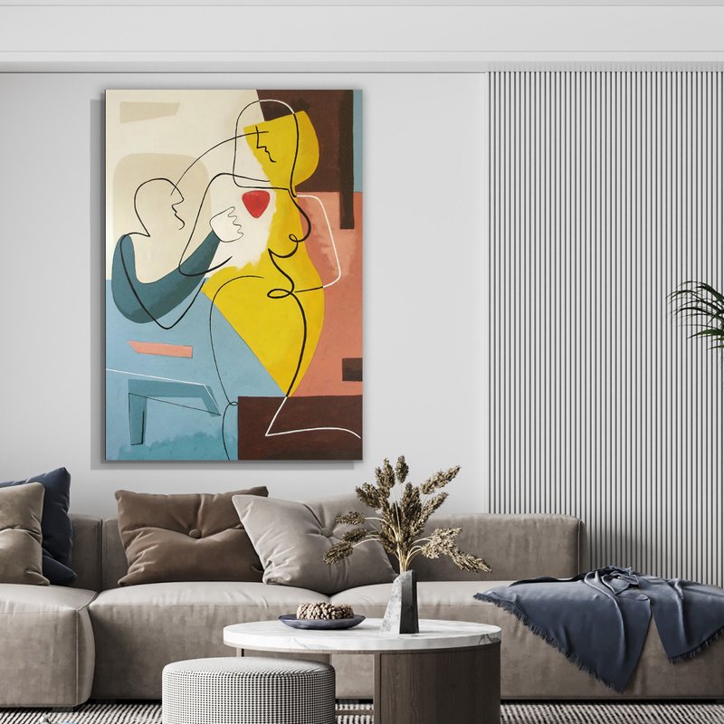 Tela Decorativa Grande Abstract Yellow - 60cm x 90cm Tela Decorativa Grande Abstract Yellow - 60cm x 90cm