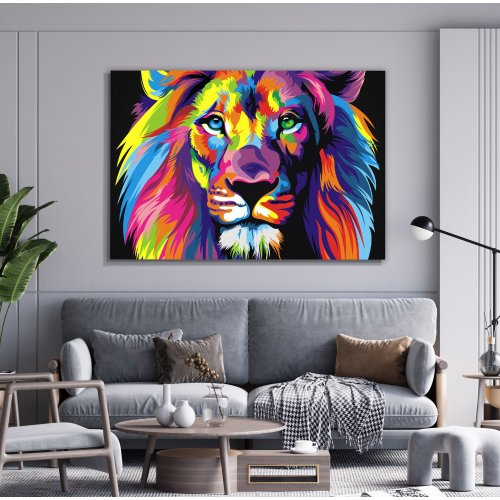 Tela Decorativa Grande Lion Frame - 60cm x 90cm