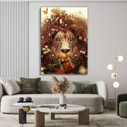 Tela Decorativa Grande Lion Technical - 60cm x 90cm