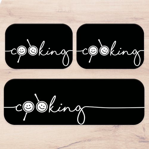 Kit: 3 Tapetes de Cozinha Cooking Black