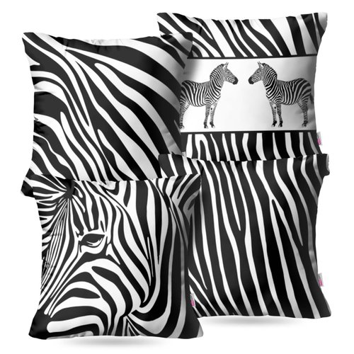 Kit: 4 Capas de Almofada Decorativas Animal Print Zebra – 45×45