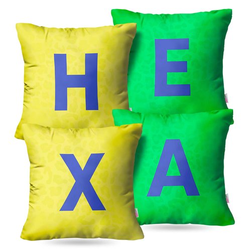Kit: 4 Capas de Almofada Decorativas Brasil Hexa – 45×45